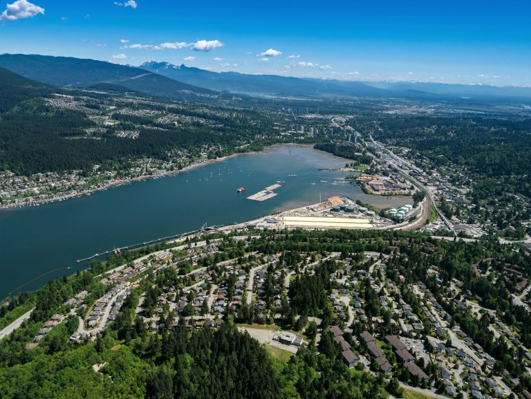 Aerial Photo of Port Moody and Burrard Inlet, Canada